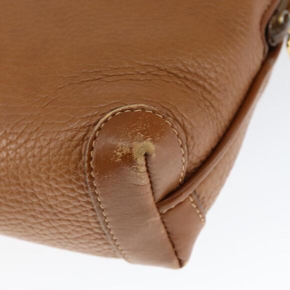 GUCCI Shoulder Bag Leather Brown Gold 007 115 4916 Auth 146929